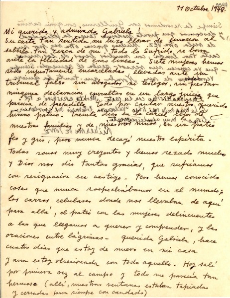 [Carta] 1948 oct. 11 [a] Gabriela Mistral
