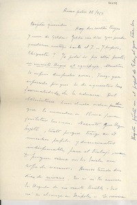 [Carta] 1952 jul. 26, Roma, [Italia] [a] Gabriela Mistral