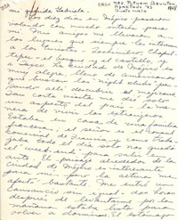 [Carta] [1948] mar. 9, Guatemala [a] Gabriela [Mistral]