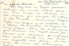 [Carta] [1948] mar. 9, Guatemala [a] Gabriela [Mistral]