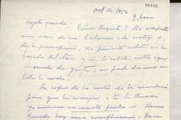 [Carta] 1952 oct. 16, Roma, [Italia] [a] Gabriela Mistral