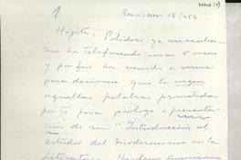 [Carta] 1952 nov. 12, Roma, [Italia] [a] Gabriela Mistral