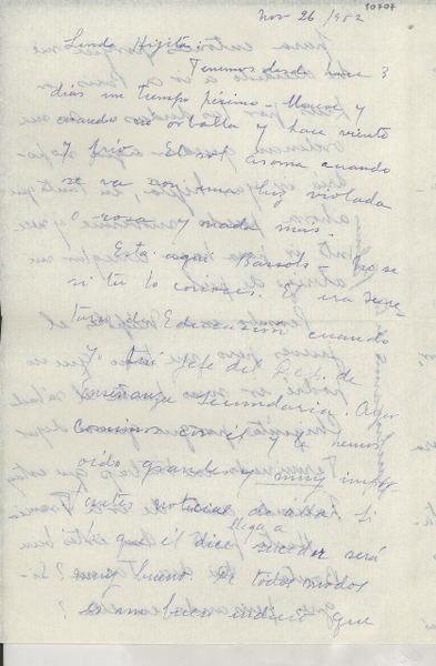 [Carta] 1952 nov. 26, Roma, [Italia] [a] Gabriela Mistral