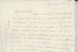 [Carta] 1952 dic. 15, París, [Francia] [a] Gabriela Mistral