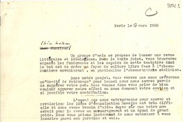 [Carta] 1950 mar. 17, París [a] Gabriela Mistral
