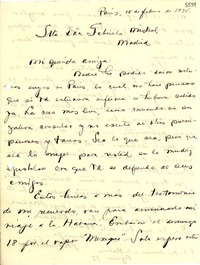 [Carta] 1934 feb. 15, París [a] Gabriela Mistral