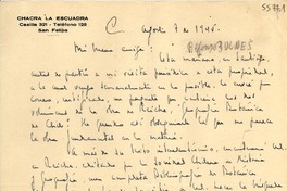 [Carta] 1945 ago. 7, San Felipe, [Chile] [a] [Gabriela Mistral]