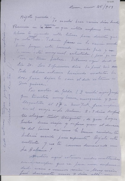 [Carta] 1953 ene. 25, Roma, [Italia] [a] Gabriela Mistral