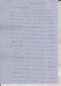 [Carta] 1953 feb. 9, Roma, [Italia] [a] Gabriela Mistral
