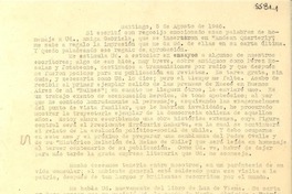 [Carta] 1946 ago. 5, Santiago, [Chile] [a] [Gabriela Mistral]
