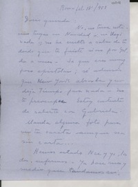 [Carta] 1953 feb. 18, Roma, [Italia] [a] Doris Dana