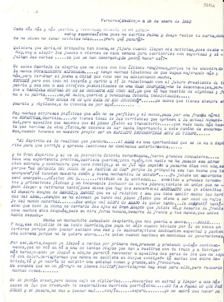[Carta] 1952 ene. 26, Veracruz, México [a] Gabriela [Mistral]