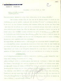 [Carta] 1952 abr. 19, Veracruz, [México] [a] Gabriela Mistral