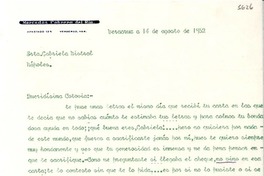 [Carta] 1952 ago. 14, Veracruz, [México] [a] Gabriela Mistral, Nápoles, [Italia]