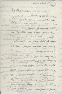 [Carta] 1955 abr. 11, México [a] Gabriela Mistral