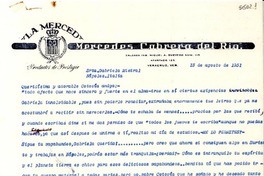 [Carta] 1951 ago. 13, Veracruz [a] Gabriela Mistral, Nápoles, Italia