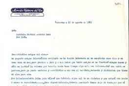 [Carta] 1953 ago. 12, Veracruz [a] Gabriela Mistral y Doris Dana, New York