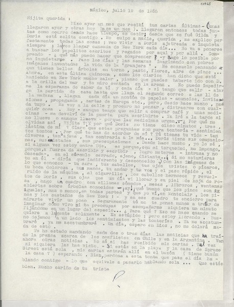 [Carta] 1955 jul. 19, México [a] Gabriela Mistral