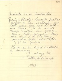 [Carta] [1948?] nov. 17, Montevideo, [Uruguay] [a] Gabriela [Mistral]