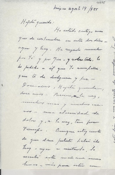 [Carta] 1955 ago. 14, México [a] Gabriela Mistral