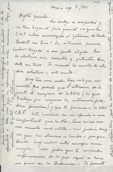 [Carta] 1955 sept. 5, México [a] Gabriela Mistral