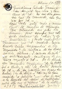 [Carta] 1939 feb. 14, [Uruguay] [a] Gabriela Mistral