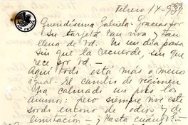 [Carta] 1939 feb. 14, [Uruguay] [a] Gabriela Mistral