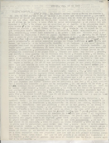 [Carta] 1955 sept. 12, México [a] Gabriela Mistral