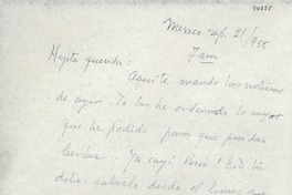 [Carta] 1955 sept. 21, México [a] Gabriela Mistral
