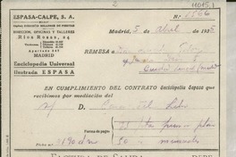 [Facturas de Espasa-Calpe Madrid entre abril de 1935 y noviembre de 1940] [a] Lucila Godoy