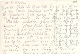 [Carta] 1943 ago. 26, [Uruguay] [a] Gabriela Mistral