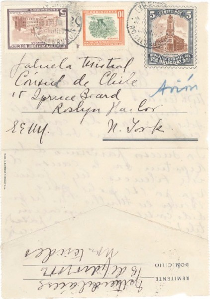 [Carta] [1955?] jun. 12, Montevideo, [Uruguay] [a] Gabriela Mistral, N[ew] York