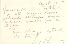 [Carta] [1955?] ago. 10, [Uruguay] [a] Gabriela [Mistral]