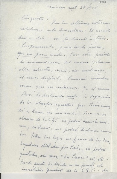 [Carta] 1955 sept. 28, México [a] Gabriela Mistral