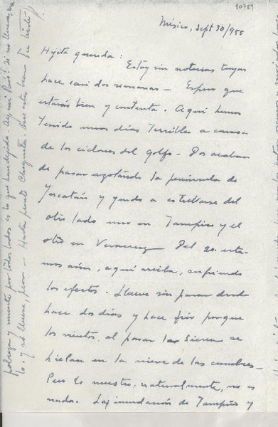 [Carta] 1955 sept. 30, México [a] Gabriela Mistral