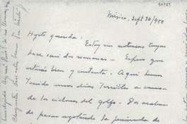 [Carta] 1955 sept. 30, México [a] Gabriela Mistral