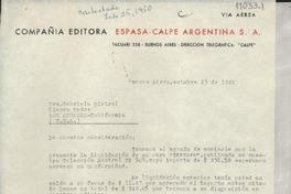 [Carta] 1949 oct. 13, Buenos Aires, [Argentina] [a] Gabriela Mistral, Sierra Madre, Los Angeles, California, [EE.UU.]