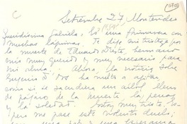 [Carta] 1954 sept. 27, Montevideo [a] Gabriela Mistral