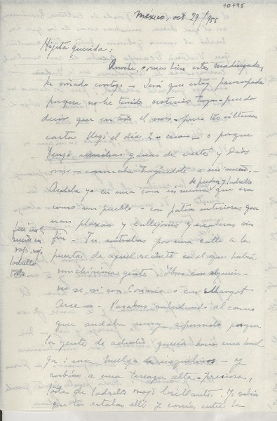 [Carta] 1955 oct. 29, México [a] Gabriela Mistral