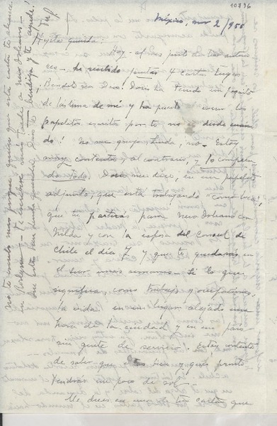 [Carta] 1955 nov. 2, México [a] Gabriela Mistral