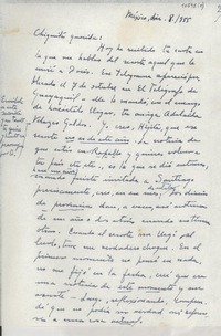 [Carta] 1955 dic. 8, México [a] Gabriela Mistral