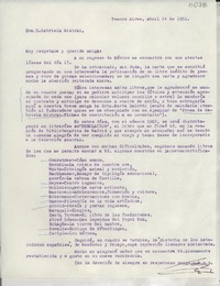 [Carta] 1951 abr. 24, Buenos Aires, [Argentina] [a] Gabriela Mistral
