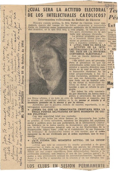 [Carta] 1954 oct. 28, [Uruguay] [a] Gabriela Mistral