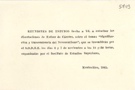 [Carta] 1945, Montevideo [a] Gabriela Mistral