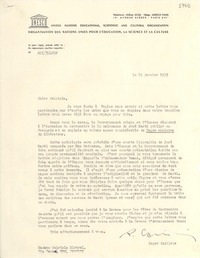 [Carta] 1953 janv. 19, Paris [a] Gabriela Mistral, Nápoles