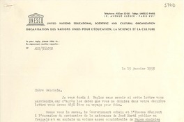 [Carta] 1953 janv. 19, Paris [a] Gabriela Mistral, Nápoles