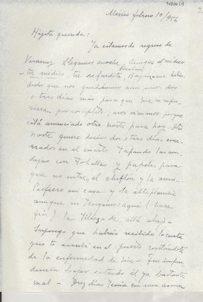 [Carta] 1956 feb. 10, México [a] Gabriela Mistral
