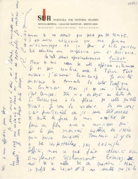 [Carta] 1944 mar. 30, [Buenos Aires] [a] Gabriela Mistral