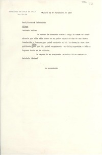 [Carta] 1952 nov. 27, Nápoles [a] Giovanni Calabritto