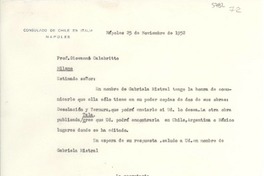 [Carta] 1952 nov. 27, Nápoles [a] Giovanni Calabritto